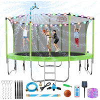 Upgraded12FT Trampoline for Kids and Adults, Large Outdoor Trampoline with Enclosure, Backyard Trampoline