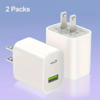 2pcs Fast Charger Fast Charging With Data Cable Power Adapter Wall Fast Plug For Iphone13 Apple Phone PD20W Fast Charging Head