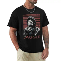 illustration of a train &lt;mick jagger mickjagger&gt; T-Shirt korean fashion hippie clothes summer tops t shirts men
