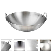 32Cm Stainless Steel Wok Stir Fry Pan Chinese Wok Pan Binaural Wok Skillet Deep Frying Pan Shabu Hot Pot Dual Handle
