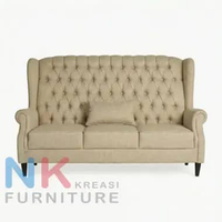 Sofa Wing Chair classic 3 Dudukan, Kursi Sofa 3 Dudukan, Sofa Arm Chair Mewah