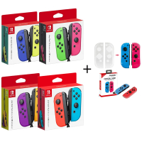 【Nintendo 任天堂】Switch 原廠 Joy-Con控制器 手把+硬式水晶殼(台灣公司貨)