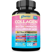 PARROX Collagen Supplement - Type I II III V And X - With Biotin Keratin Hyaluronic Acid & 13+ Extra