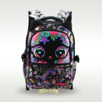 Australia Original Smiggle Children's Schoolbag Female Cute Shoulder Backpack Black Cat Stationery 7-12 Years Old 16 Inch