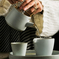 茶壺 日式手提小茶壺粗陶泡茶壺普洱茶壺創意茶具水杯茶盤套裝家用-快速出貨