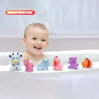 OEM ONE-M253 Mainan Mandi Anak Karet Set Karakter Bisa Bunyi / Mainan Bebek Anak Bayi Mainan Edukasi