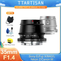 TTArtisan 35mm F1.4 APS-C Manual Focus Camera Lens for SONY E FUJI XF Canon M Leica L Nikon Z Panasonic Olympus M4/3 Canon EOS R