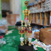 Piala kaki 3 mewah bola B069 marmer