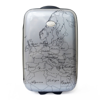 Alviero Martini 義大利地圖包 旅行硬殼行李箱 20吋49cm-地圖灰