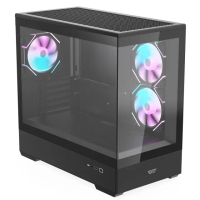 【darkFlash】大飛 MOTI 鏡之島 M-ATX 機殼-黑色(無A柱設計)