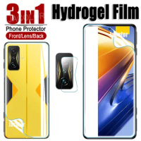 3 IN1 Hydrogel Film For Xiaomi Poco F4 F3 GT F2 Pro Camera Glass Back Pocco Poca F 4 3 2 4GT 3GT 2Pro Not Glass Screen Protector