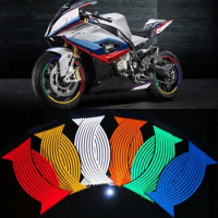 200sets Durable 16 17 18 inch Car Tires Reflective Decal Car Motorcycle Sticker Styling Wheel Hub Rim Stripe Waterproof Safety