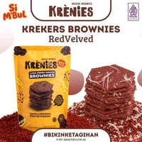 Krenies Brownies Kering x Si Mbul Camilan Manis Krekers Brownies promo Bundling isi 3 pouch Red Velv