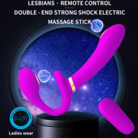 Electric Shock Dildo Vibrator Strapless Strap on Dildo For Women Lesbian Double Head G-Spot Stimulate Clitoris Vibrator Sex Toy