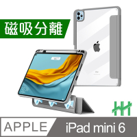 【HH】 Apple iPad mini 6 (8.3吋) 磁吸分離智能休眠平板皮套系列 (太空灰)