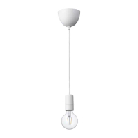SUNNEBY/LUNNOM 吊燈附燈泡, 白色/球形 透明色