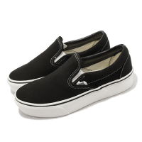 Vans 休閒鞋 Classic Slip-On Platform 厚底 黑 白 男鞋 女鞋 懶人鞋 基本款 VN00018EBLK