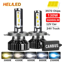 Led Headlight 110W 4300K 6000K 8000K HB3 HB4 9005 9006 H1 H8 H11 H27 Bulb Canbus EMC LED H7 H4 Led Car Headlight for 24V Truck