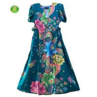 DASTER CHIBI KUB 47 KANCING BUNSUI ADA TALI DI PINGGANG DASTER KENCANA UNGU LABEL BIRU DASTER LENGAN