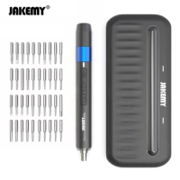JAKEMY Electric Screwdriver Set LED Light Magnetizer Rechargeable Screw Driver for Mobile Phone Tablet Electronic Repair Tools