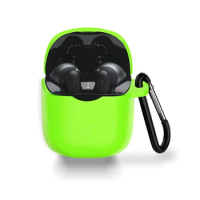 Protective Silicone Case Cover Bag Skin with Carabiner Scratch Proof Shockproof for JBL Tune 225 220 TWS True Wireless Earbuds