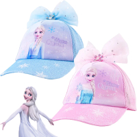 TDL 冰雪奇緣兒童帽子網帽遮陽帽棒球帽蝴蝶結款 2213234(平輸品)