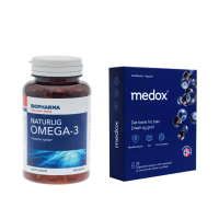 【Isbjorn 挪威北極熊保健專家】TG型挪威純淨魚油膠囊一瓶+Medox 藍莓花青素膠囊一盒(180顆/瓶+30顆/盒)