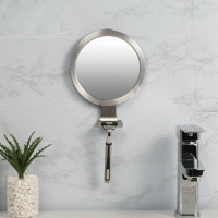圓形防霧鏡創意衛生間浴室吸盤防霧鏡家用洗漱臺免打孔壁掛式鏡子