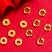 24k pure gold 999 beads pure gold spacer for beads gold parting slip for jadeite real gold stopper hole diameter about 2.5-3.5mm