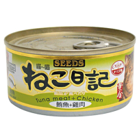 【Seeds 聖萊西】喵喵日記貓餐罐-鮪魚+雞肉(170gX48罐)