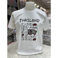 Colour T-shirt เสื้อยืดลายไทย ลายช้างไทย ลายเส้น Chang Thai ผ้าคอตตอน 100% Made in Thailand