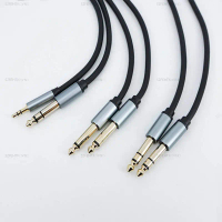 1-5m Audio Gold Plate 6.5 6.35mm Male to 6.35 3.5mm Male mono Stereo TRS 1/4 Speaker Amplifier Guita