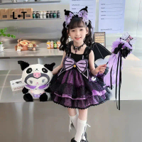 In-stock Lolita-style tutu skirt for children, Halloween costume, children's Kuromi summer dress, co