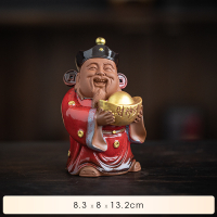 Chinese Retro Ceramic God of Wealth Figurine - Creative Home Decor for Housewarming Living Room Offi