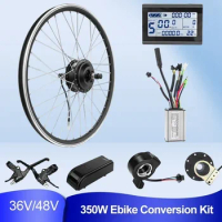 36V 48V 350W Electric Bike Wheel Motor Front Rear Drive Brushless Controller with KT LCD3 Display Electric Bike Conversion Kit