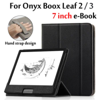 Case For ONYX BOOX Leaf 2 / 3 7 inch E Book Reader Protective Cover for boox leaf2/3 e-book Smart with Hand strap design Shell
