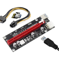PCI-E Riser Card PCIE PCI Express 1x to 16x Extender Adapter USB 3.1 Cable 15P SATA 4Pin 6Pin Power External GPU Expansion Cards