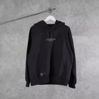 LIFEWORK Hoodie LIFE WORK METAL TEXT BASIC BLACK HOODIE 100% ORIGINAL