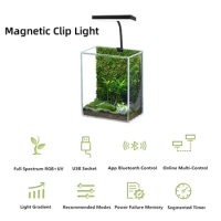 USB Aquarium Light Plant Grow Full Spectrum LED Ecology Nano Microlandscape Light for Aquarium Fish Tank Magnetic Clip Light