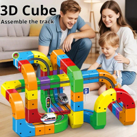 Children Magic Track Train Electric Assembled Set Magnetic Rail Car Maze Educational For Kids R2S7