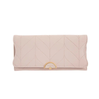 New DOMPET LIPAT PANJANG WANITA PESTA PRETTYZYS ORI KULIT PINK MAIGA PREMIUM KOREA SLOT KARTU UANG B
