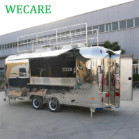 WECARE Hotdog Cart Mobile Concession BBQ Burger Van Catering Trailer Carritos De Comida Movil Pizza Food Truck with Grill Oven