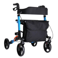 Walker Trolley Aluminum Alloy Can Sit Light Scooter Height Adjustable Collapsible Shockproof Firm Flexible Safety Shopping Cart