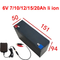 6v 7ah 10ah 12ah 15Ah 20Ah lithium battery for Electronic scale security monitoring Access control children toy + 1.5A charger