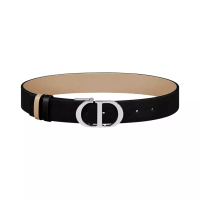 Christian Dior 30 Montaigne Reversible Belt 35mm Black Biscuit