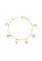 Arthesdam Jewellery Arthesdam Jewellery 916 Gold Two-Toned Dangling Flower Anklet