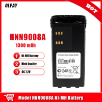 HNN9008A NI-MH Battery 2000mAh 7.2V Compatible With GP328 GP338 GP340 HNN9008 HNN9008AR HNN9008H HNN9009 HNN9012 Walkie Talkie