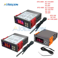 STC-3000 STC-1000 STC-100 Temperature Controller 12V 24V 110V-220V LED Digital Thermoregulator Thermostat Control + NTC Sensor