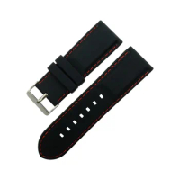 24mm 26mm 28mm Rubber Red Line / White Line Watch Band Strap Belt Clasp For Seven Friday Watchband Replace And Tool