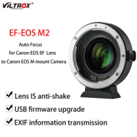 Viltrox EF-EOS M2 EF-M Lens Adapter ring 0.71x Focal Reducer Speed Booster Adapter for Canon EF lens EOS M mount Camera M6 M3